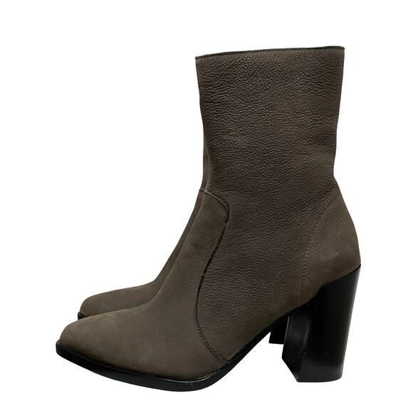 Jeffrey Campbell Womens Tennyson Heeled Suede Ankle Boots US 8 Gray Pointed Toe - Picture 1 of 11